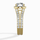 Double Band Halo Engagement Ring