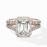 Double Band Halo Engagement Ring