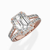 Double Band Halo Engagement Ring