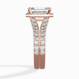 Double Band Halo Engagement Ring