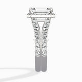 Double Band Halo Engagement Ring
