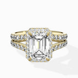 Double Band Halo Engagement Ring