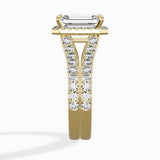 Double Band Halo Engagement Ring
