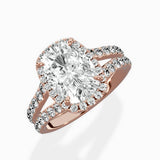 Double Band Halo Engagement Ring