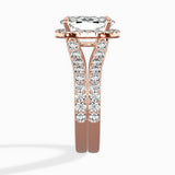 Double Band Halo Engagement Ring