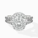 Double Band Halo Engagement Ring
