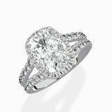 Double Band Halo Engagement Ring