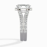 Double Band Halo Engagement Ring