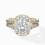 Double Band Halo Engagement Ring