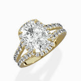 Double Band Halo Engagement Ring
