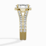 Double Band Halo Engagement Ring