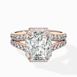 Double Band Halo Engagement Ring