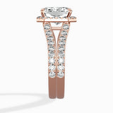 Double Band Halo Engagement Ring