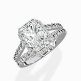Double Band Halo Engagement Ring