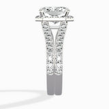 Double Band Halo Engagement Ring