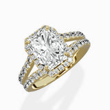 Double Band Halo Engagement Ring