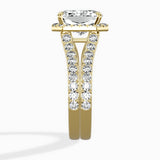 Double Band Halo Engagement Ring