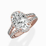 Double Band Halo Engagement Ring
