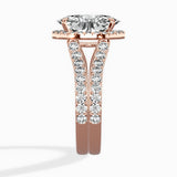 Double Band Halo Engagement Ring