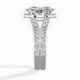 Double Band Halo Engagement Ring