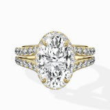 Double Band Halo Engagement Ring