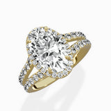 Double Band Halo Engagement Ring