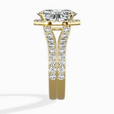 Double Band Halo Engagement Ring