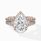 Double Band Halo Engagement Ring