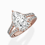 Double Band Halo Engagement Ring