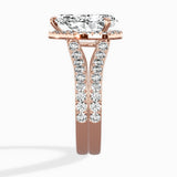 Double Band Halo Engagement Ring