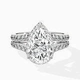 Double Band Halo Engagement Ring