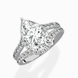 Double Band Halo Engagement Ring