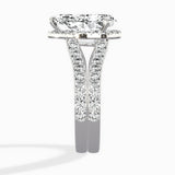 Double Band Halo Engagement Ring