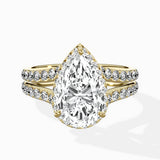 Double Band Halo Engagement Ring