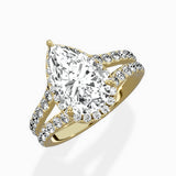 Double Band Halo Engagement Ring
