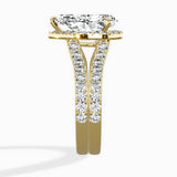 Double Band Halo Engagement Ring