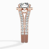 Double Band Halo Engagement Ring