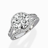 Double Band Halo Engagement Ring