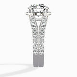 Double Band Halo Engagement Ring
