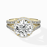Double Band Halo Engagement Ring