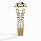 Double Band Halo Engagement Ring