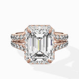 Double Band Halo Engagement Ring