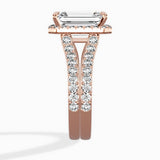 Double Band Halo Engagement Ring
