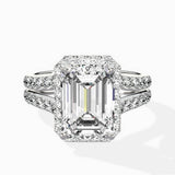 Double Band Halo Engagement Ring