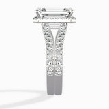Double Band Halo Engagement Ring