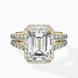 Double Band Halo Engagement Ring