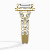 Double Band Halo Engagement Ring