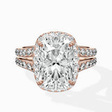 Double Band Halo Engagement Ring