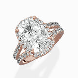 Double Band Halo Engagement Ring