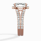 Double Band Halo Engagement Ring